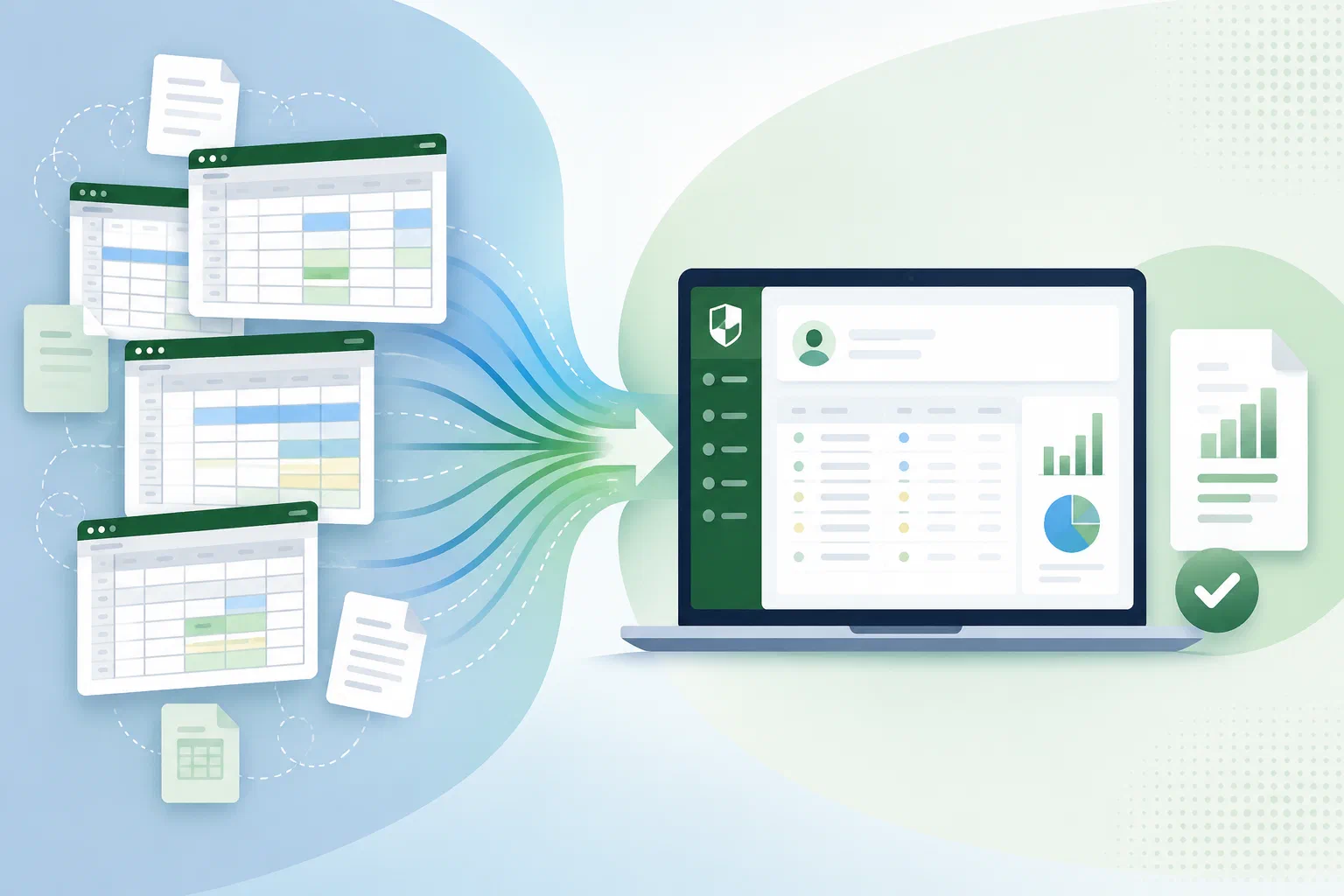 Illustration of moving from spreadsheet-based faculty reporting to a centralized system